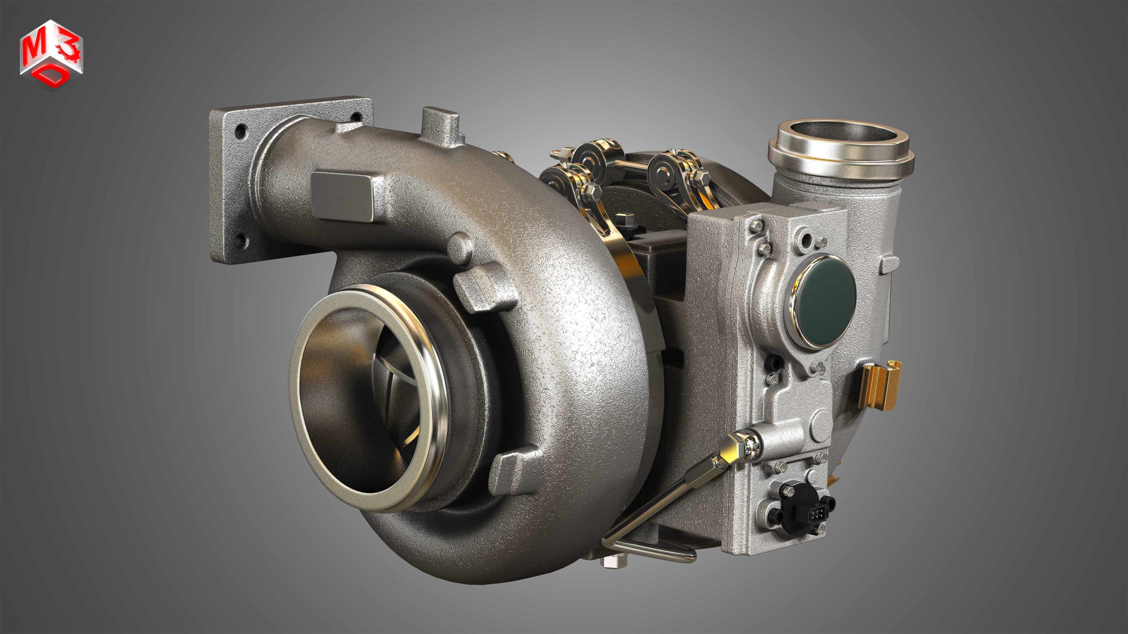 Turbocharger - Diesel Engine  3D model_1