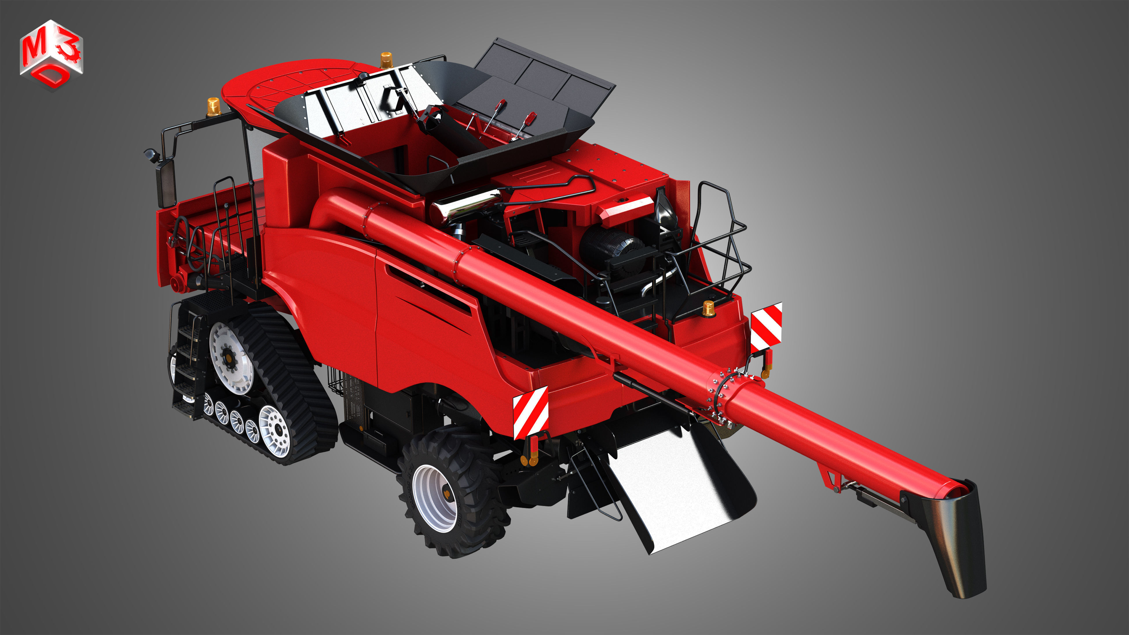 Axial-Flow 9240 Combine Harvester - with Tracks 3D model_10