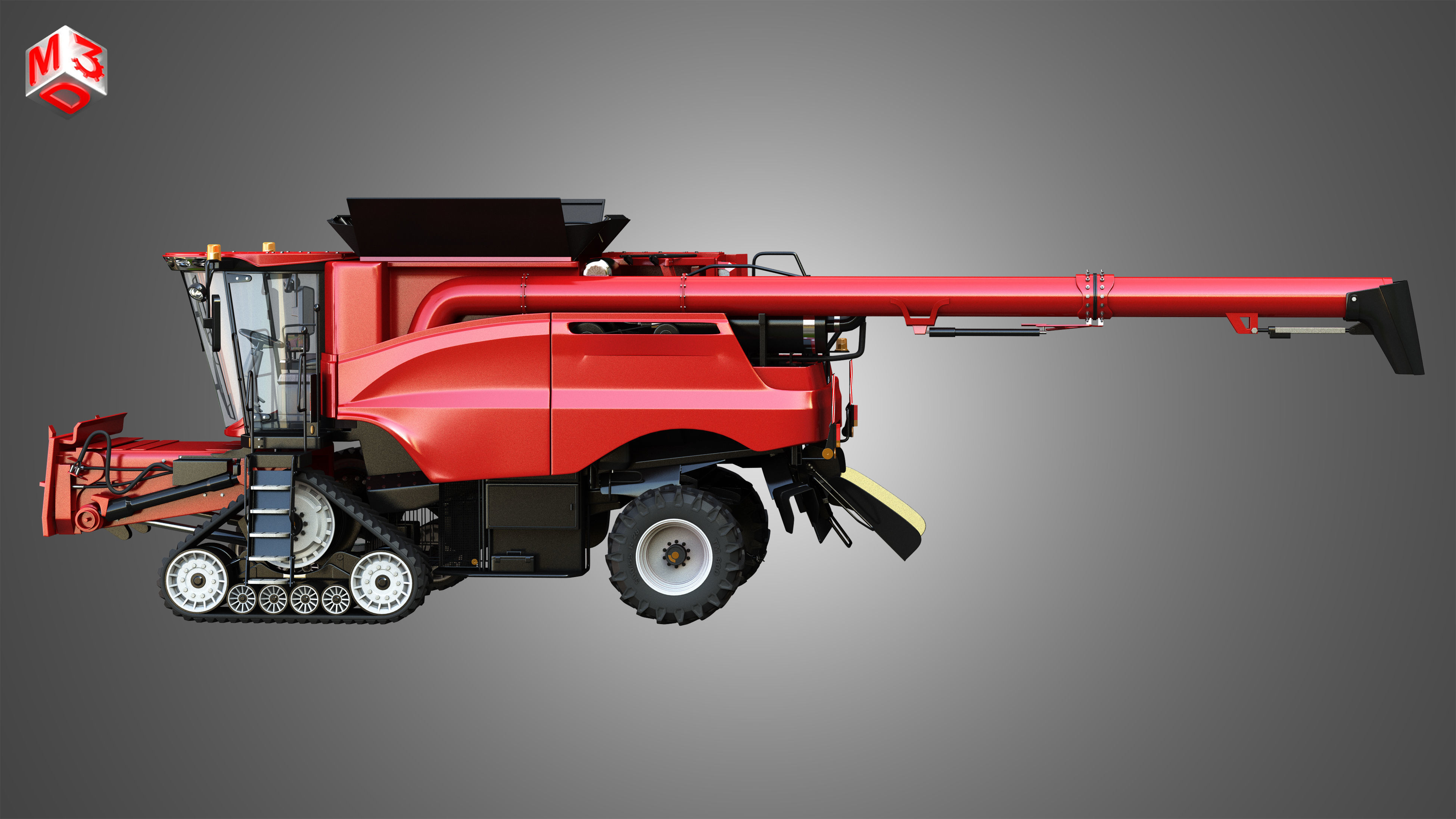 Axial-Flow 9240 Combine Harvester - with Tracks 3D model_5