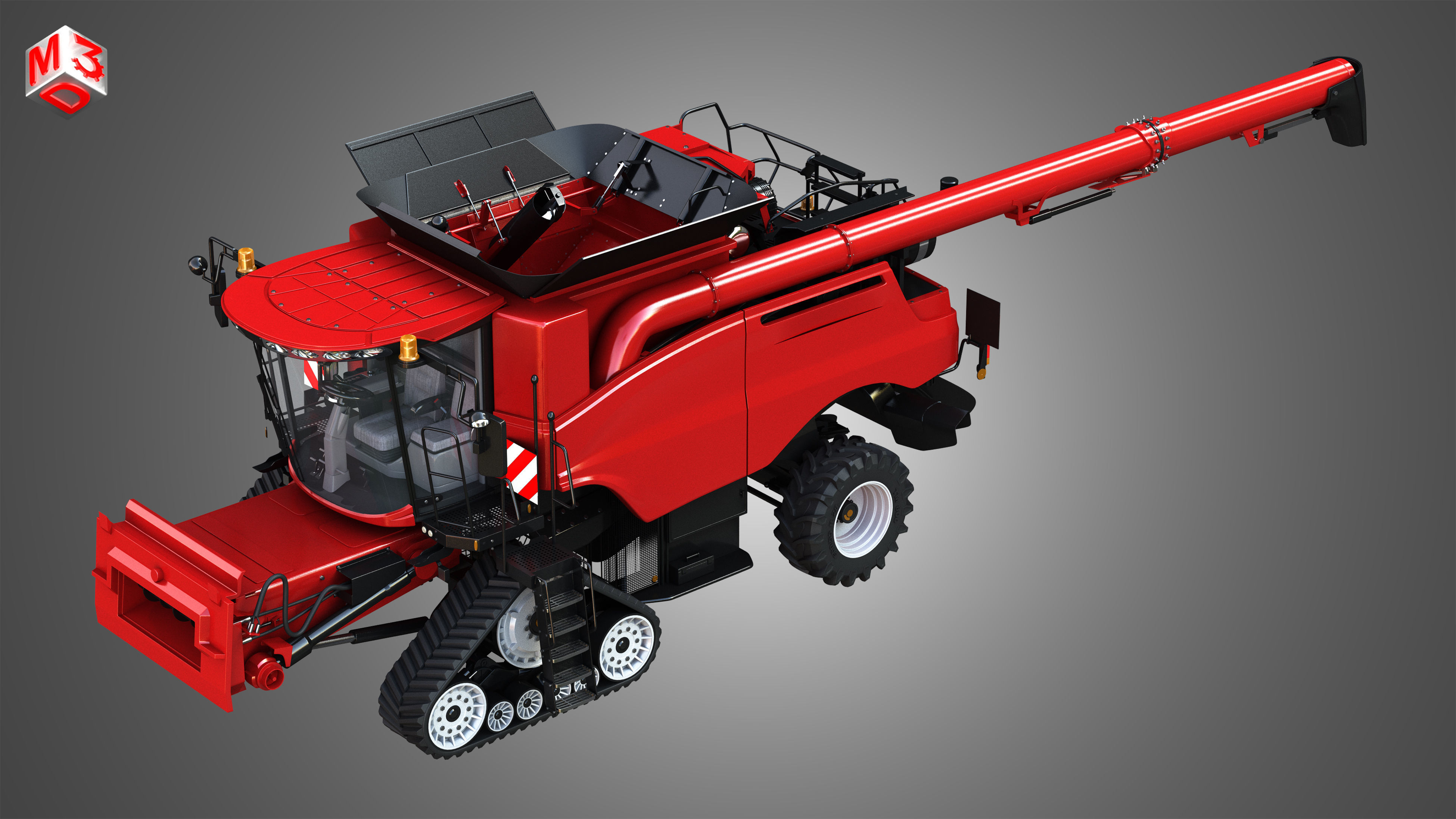 Axial-Flow 9240 Combine Harvester - with Tracks 3D model_7