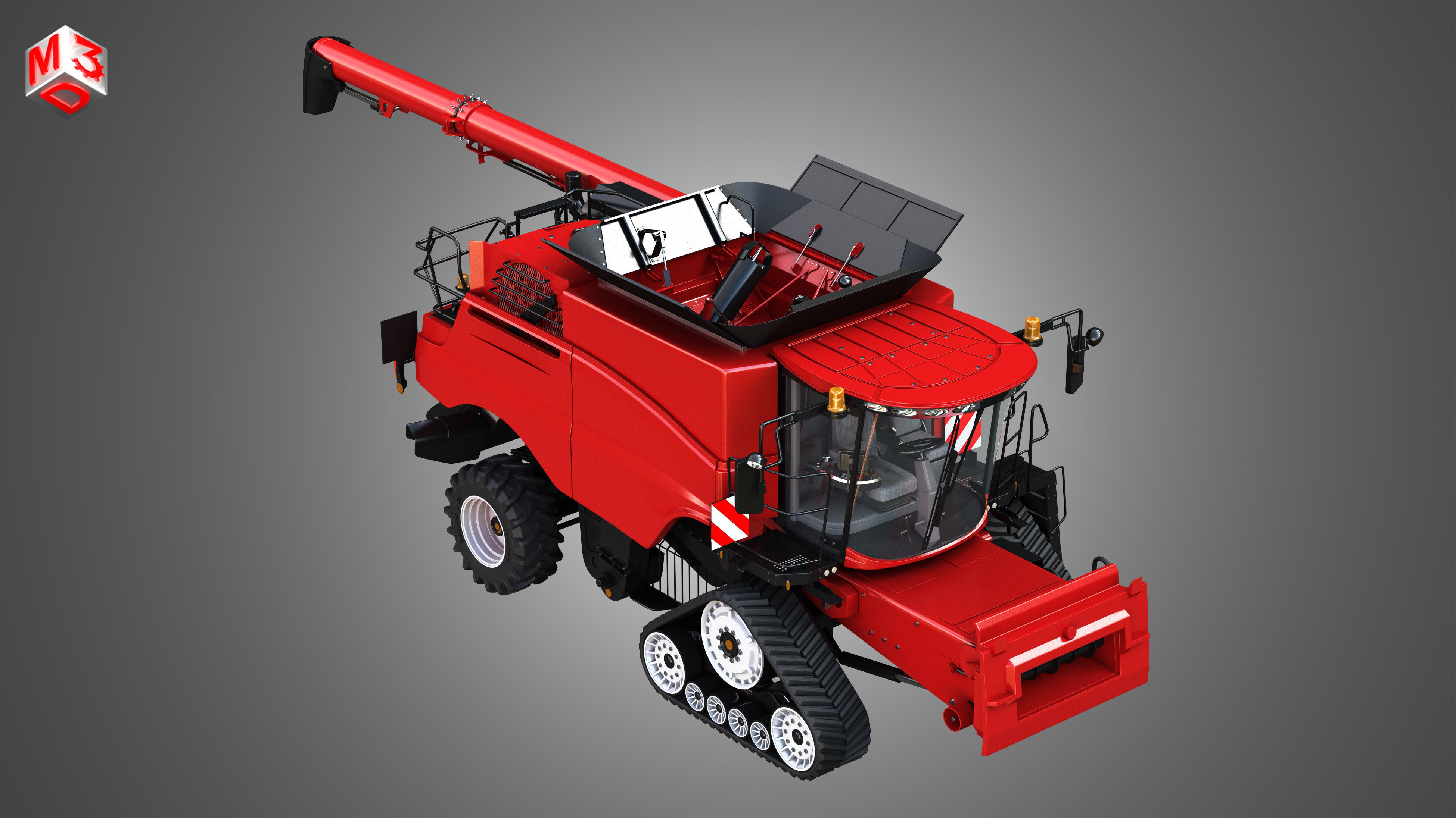 Axial-Flow 9240 Combine Harvester - with Tracks 3D model_9