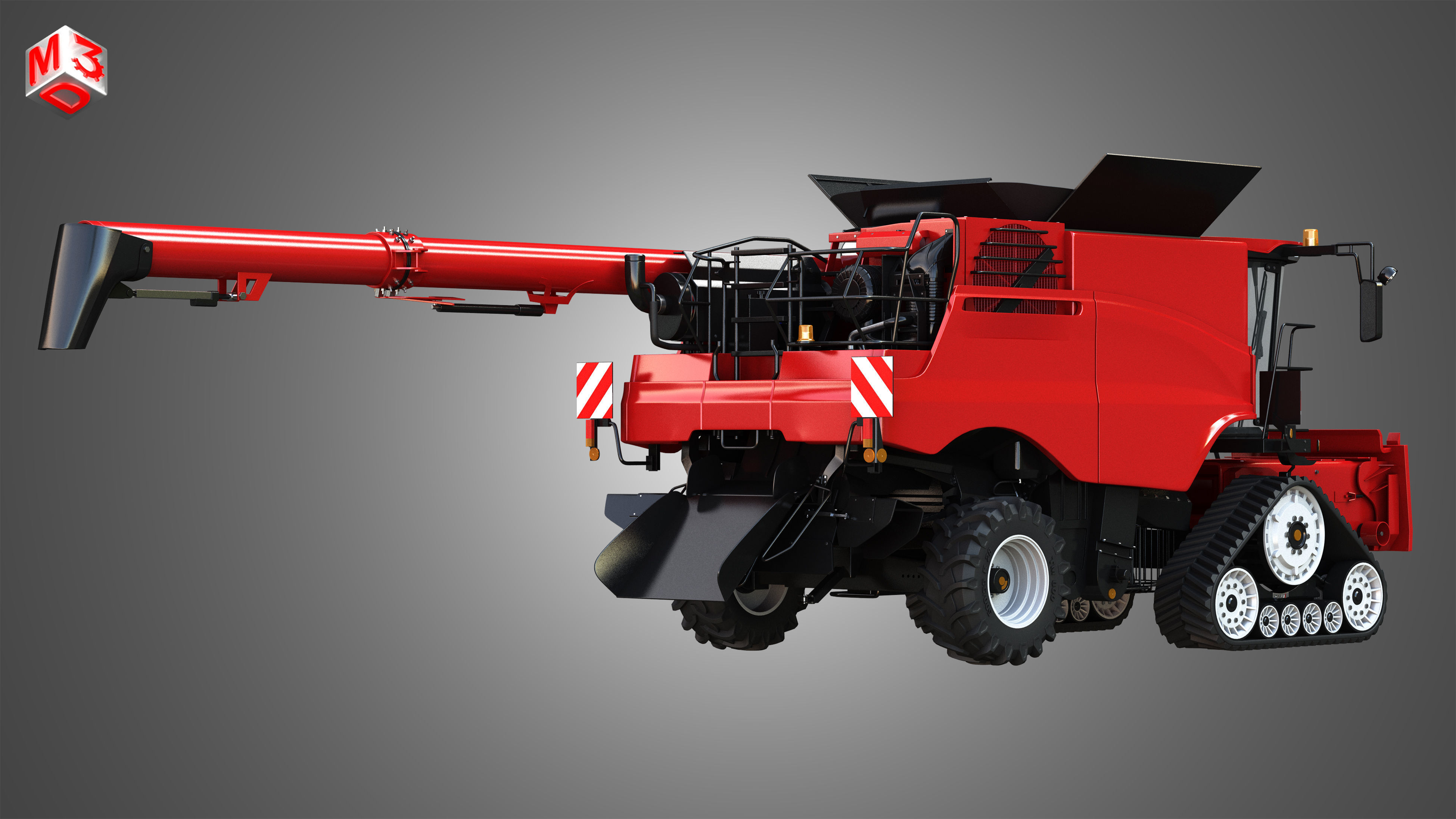 Axial-Flow 9240 Combine Harvester - with Tracks 3D model_2
