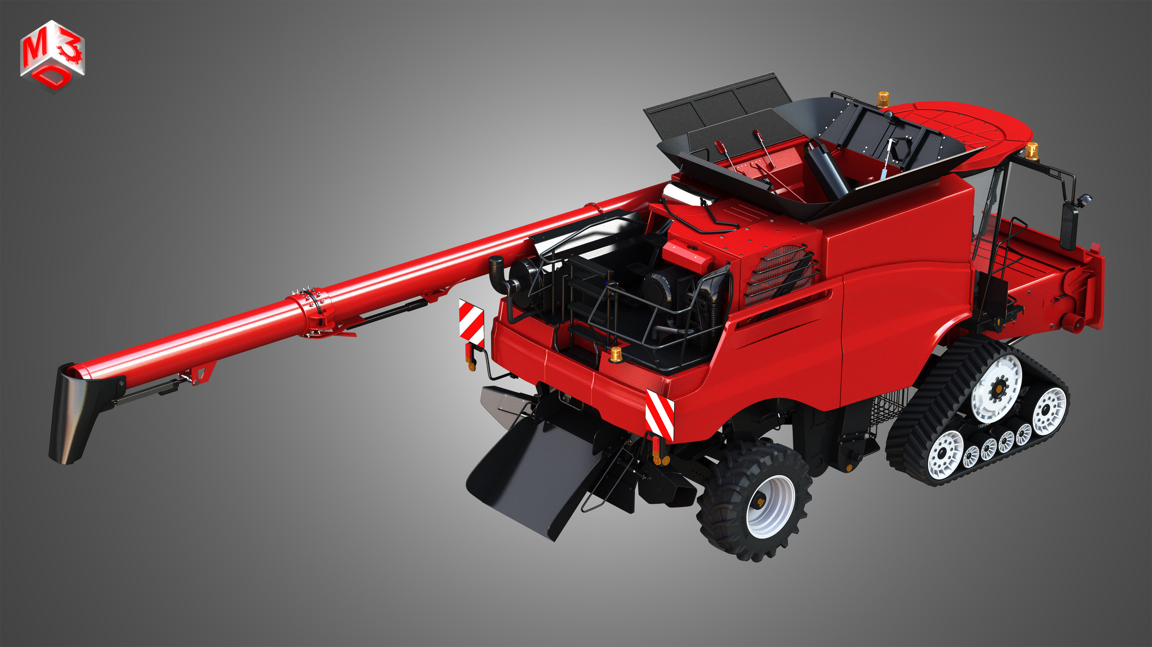 Axial-Flow 9240 Combine Harvester - with Tracks 3D model_8