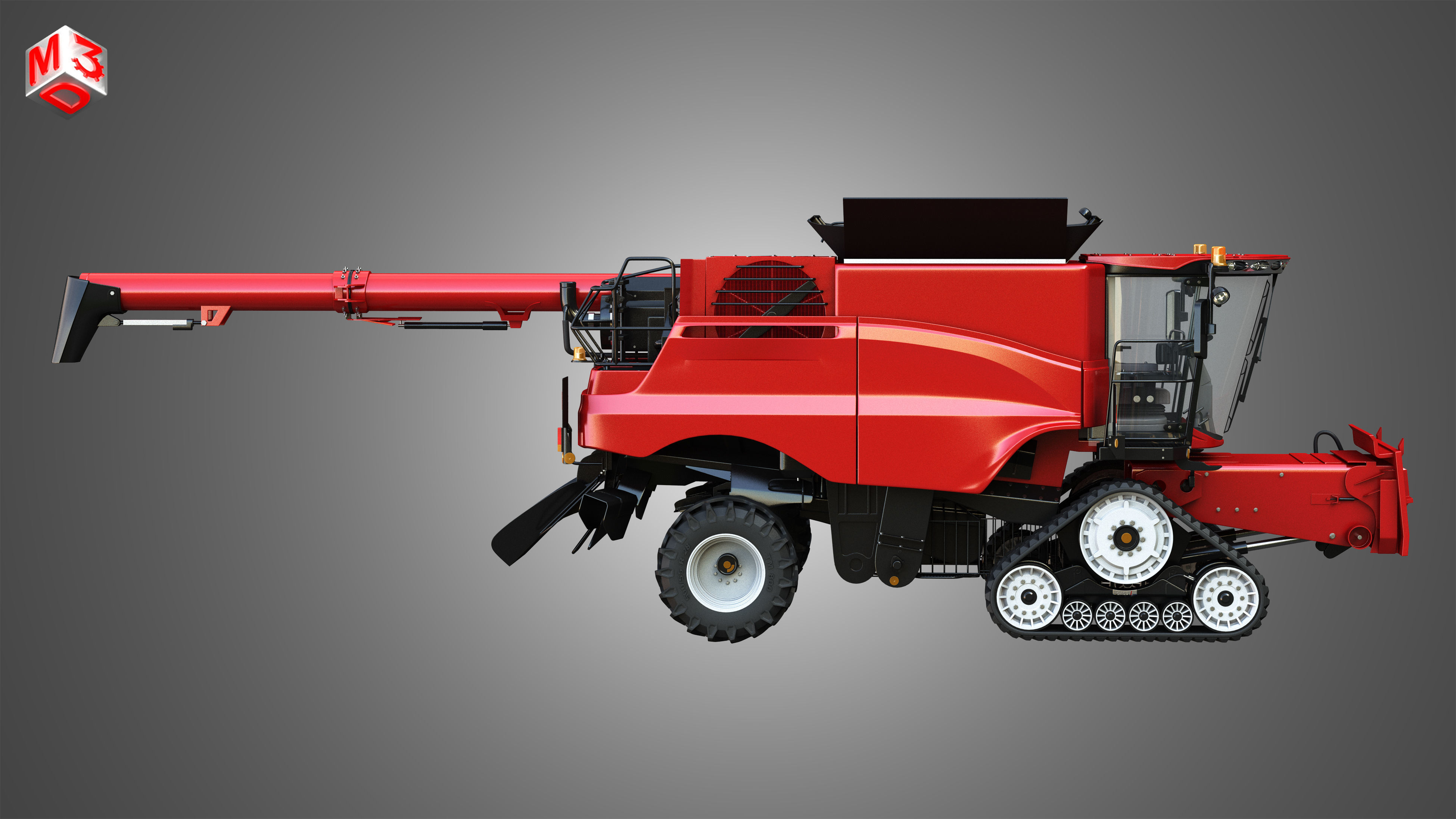 Axial-Flow 9240 Combine Harvester - with Tracks 3D model_6