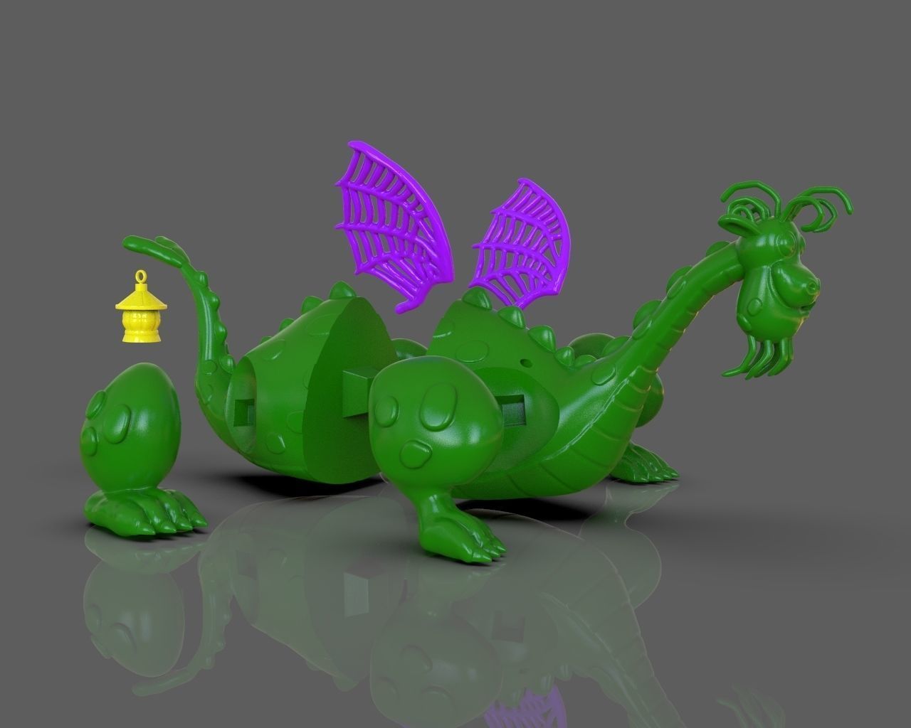 Petes Dragon Figurine 3D print model_30