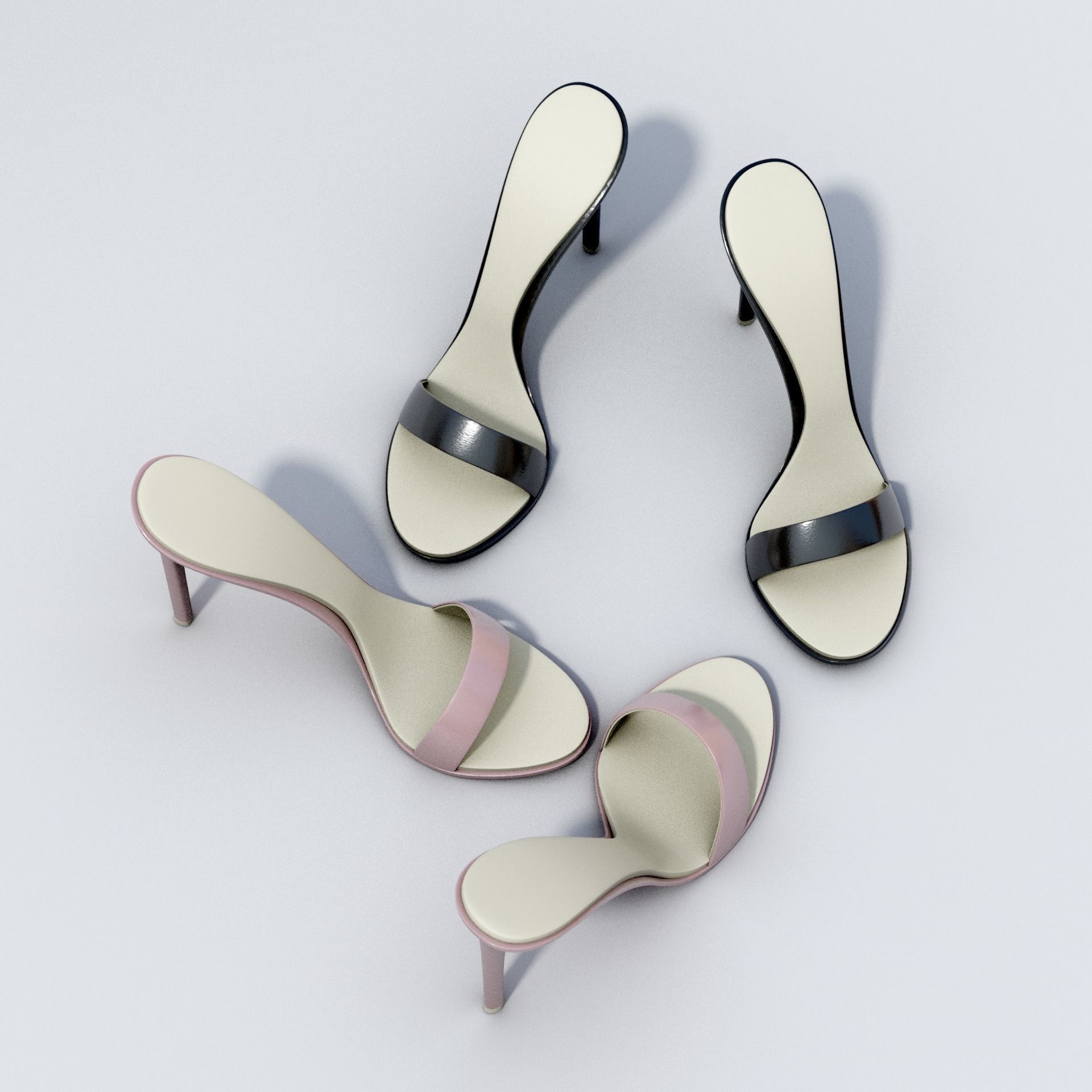 Female High Heel Sandals Free 3D model_1