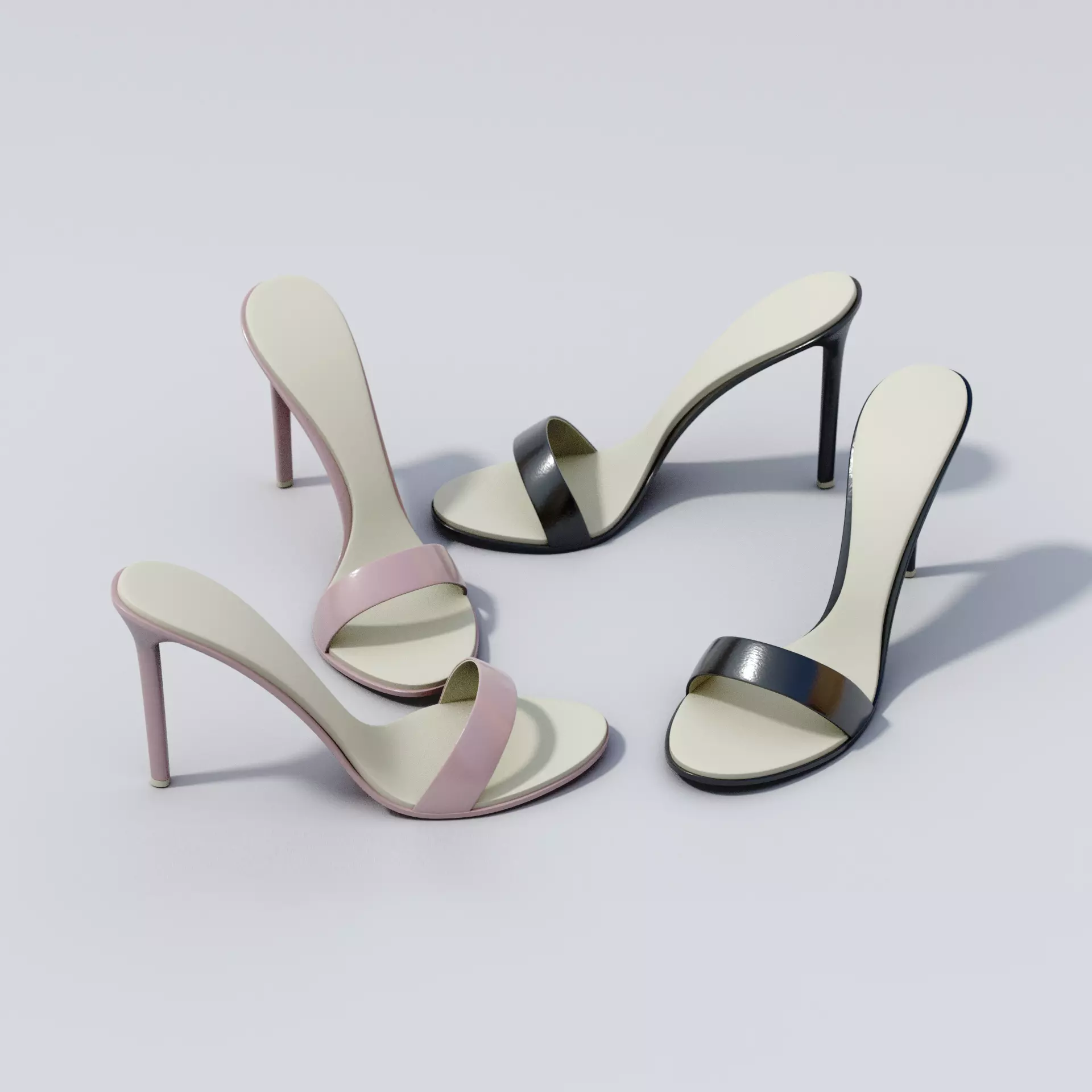 Female High Heel Sandals Free 3D model_0