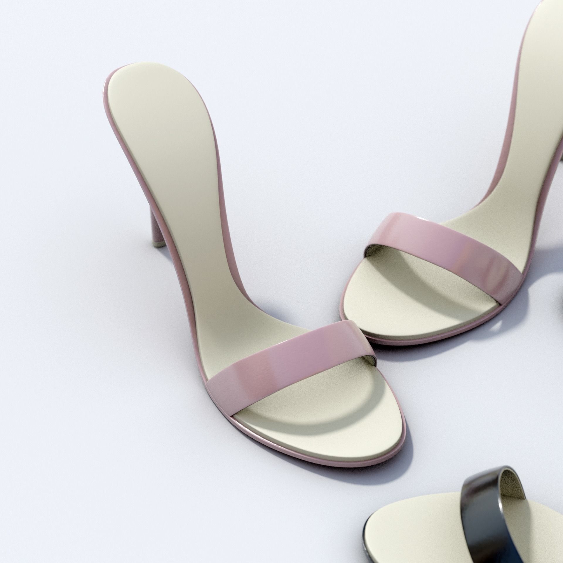 Female High Heel Sandals Free 3D model_4