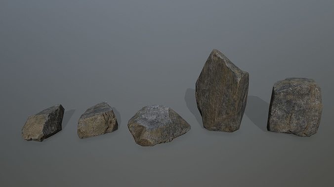 rocks set of Low-poly 3D model