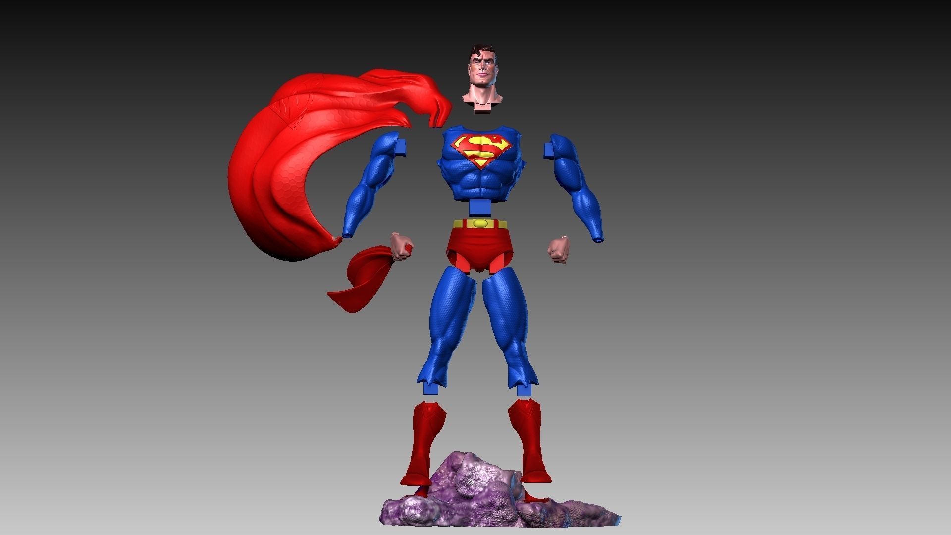 Super-Man-30Cm-13 Pieces 3D print model_9