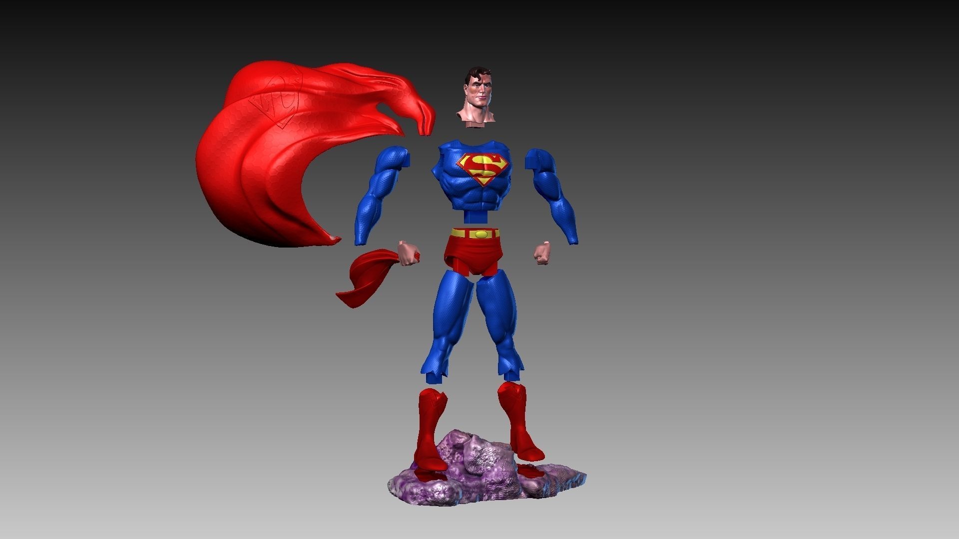 Super-Man-30Cm-13 Pieces 3D print model_8