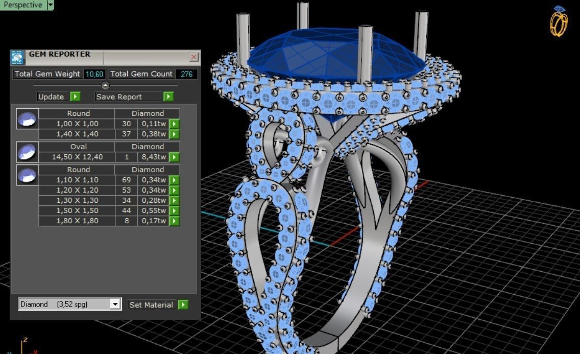 woman ring 3D print model_3
