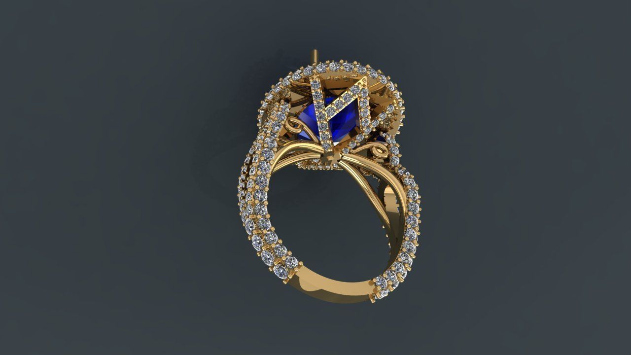 woman ring 3D print model_1
