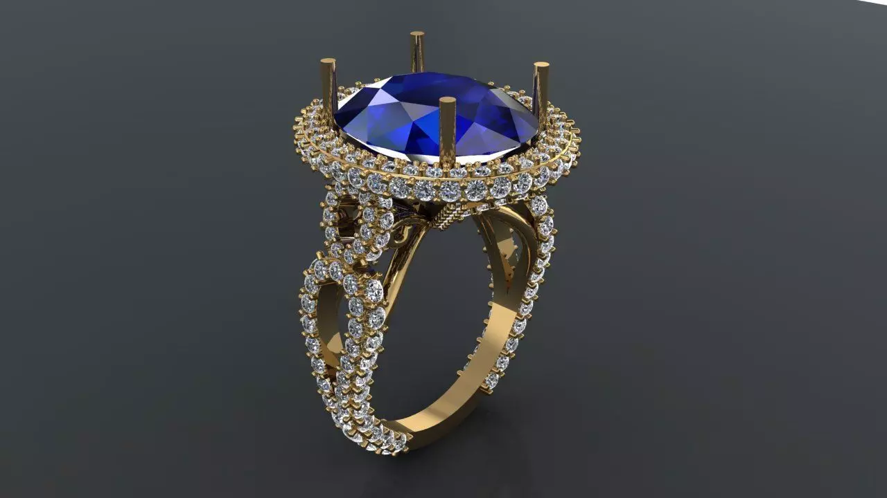 woman ring 3D print model_0