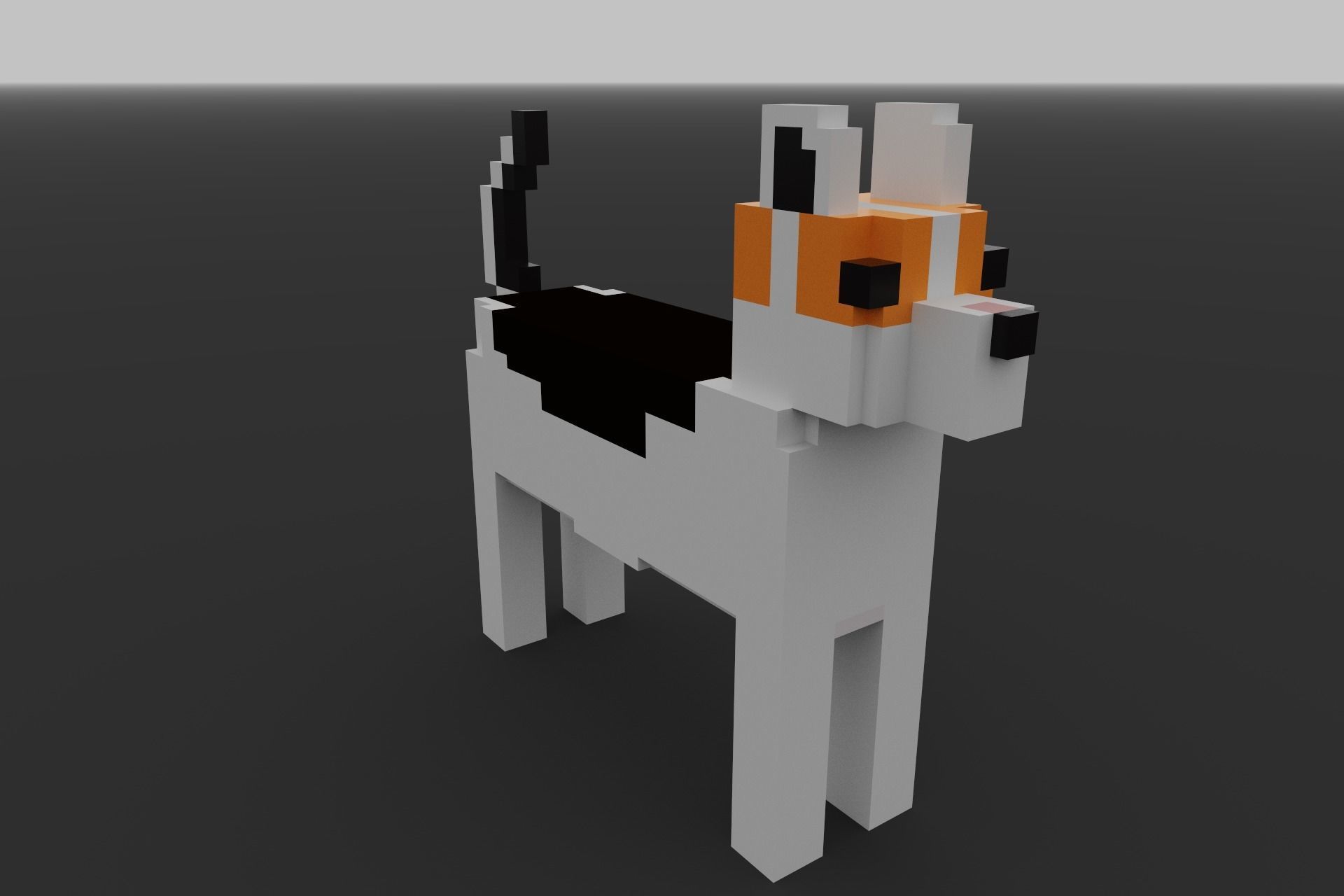 German Shepherd Voxel Model 3D model_2