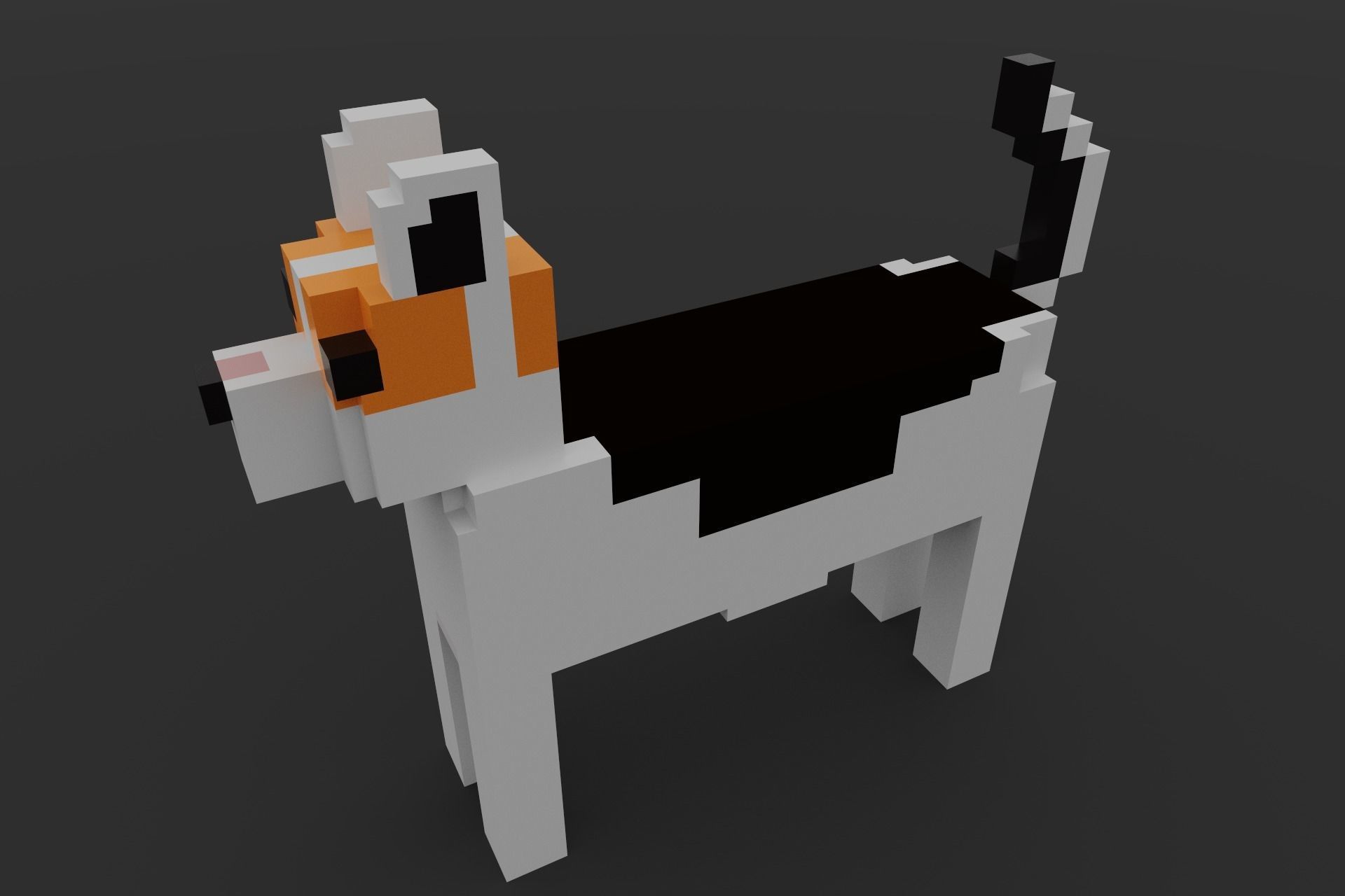 German Shepherd Voxel Model 3D model_1