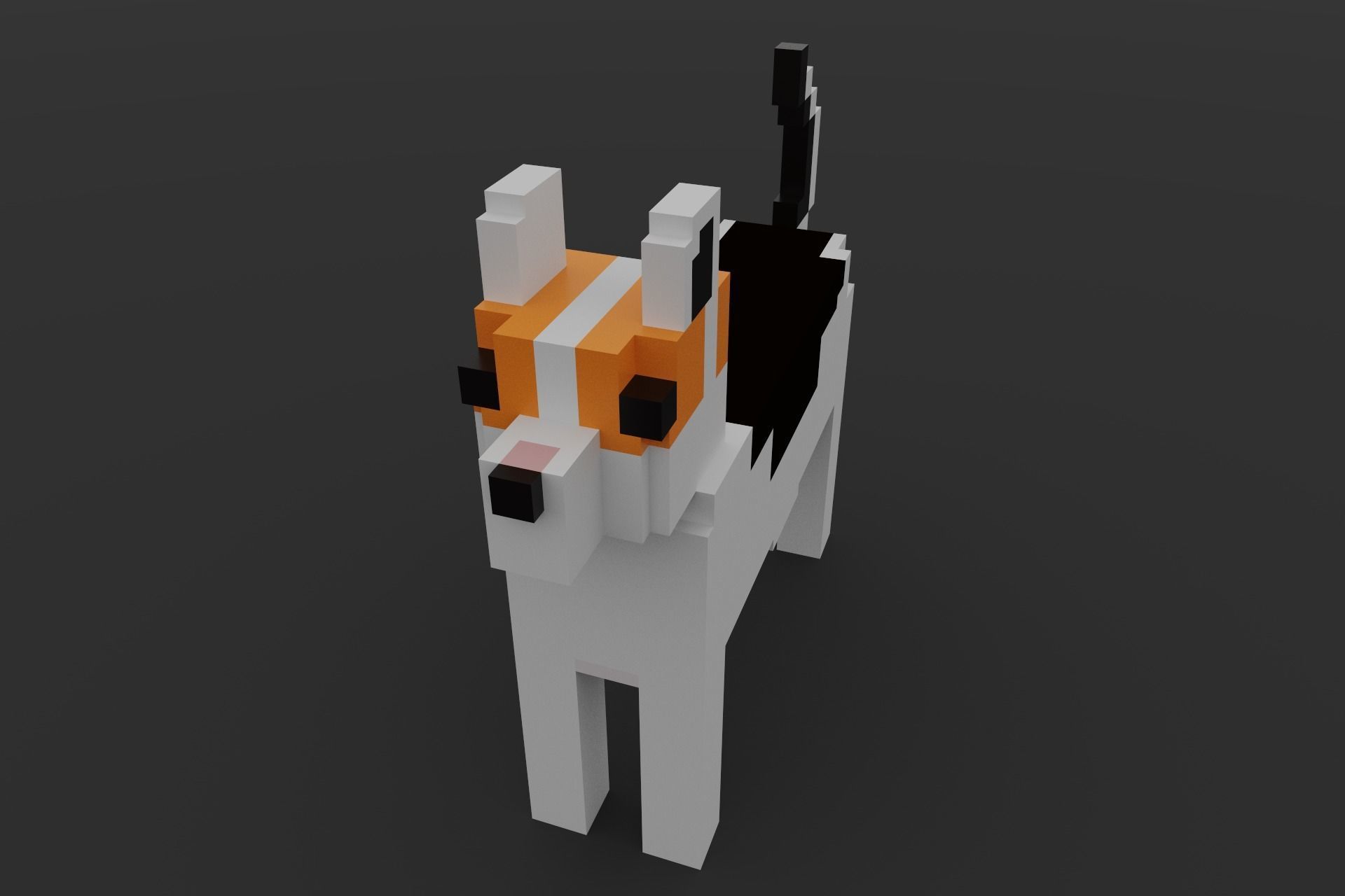 German Shepherd Voxel Model 3D model_4