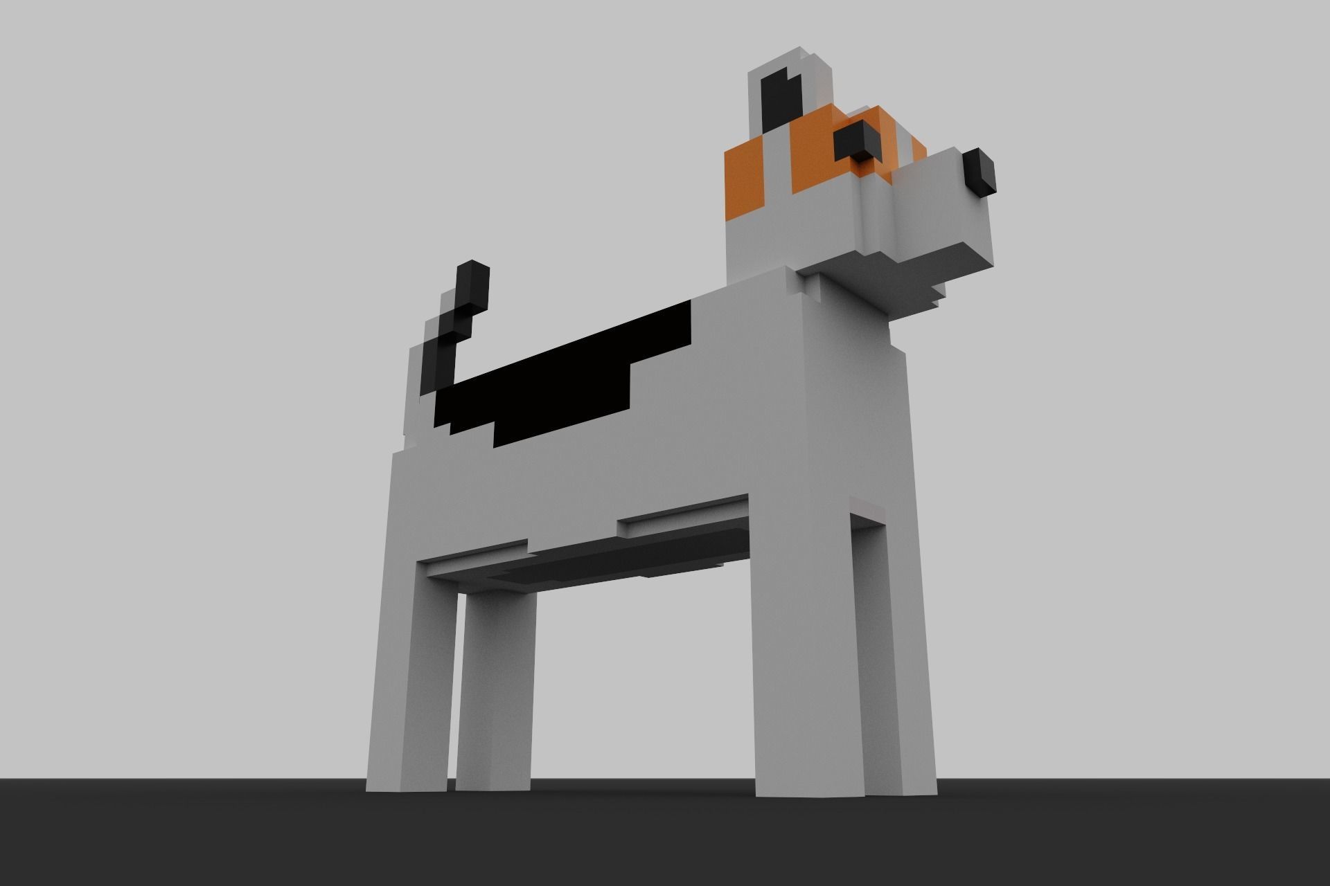 German Shepherd Voxel Model 3D model_3