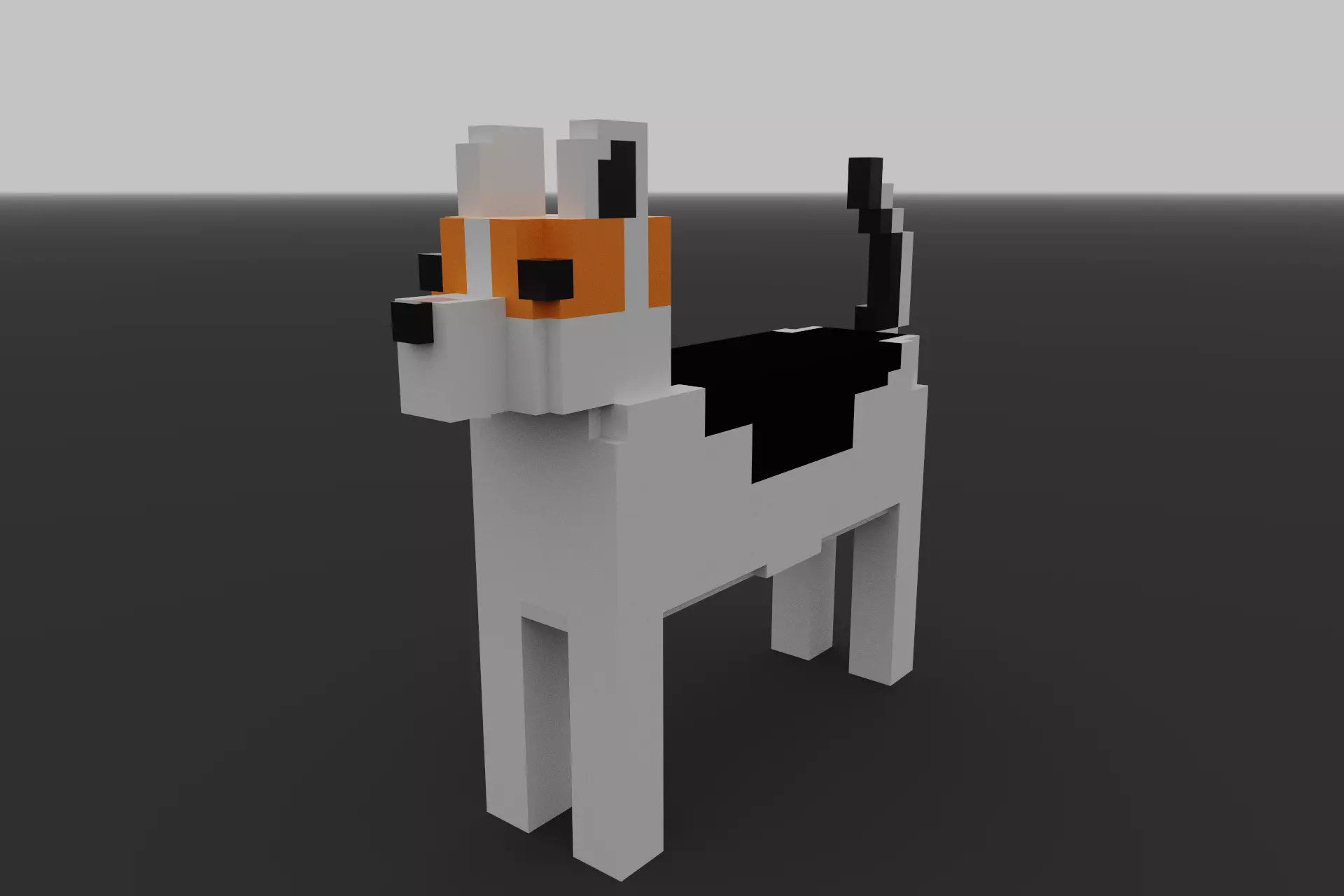 German Shepherd Voxel Model 3D model_0