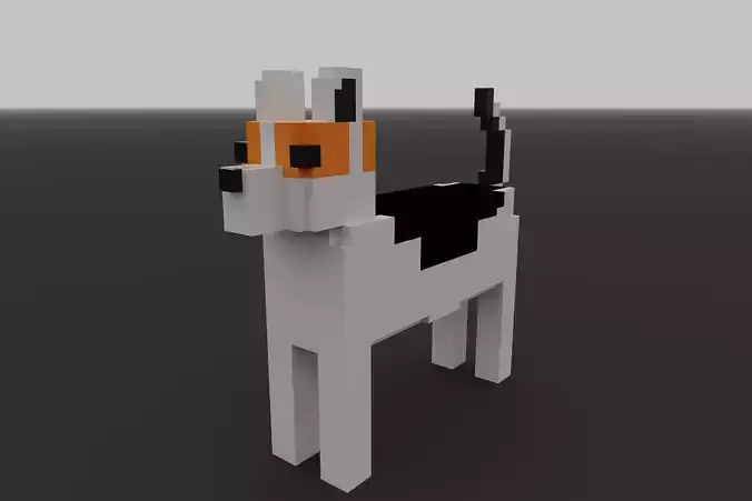 German Shepherd Voxel Model