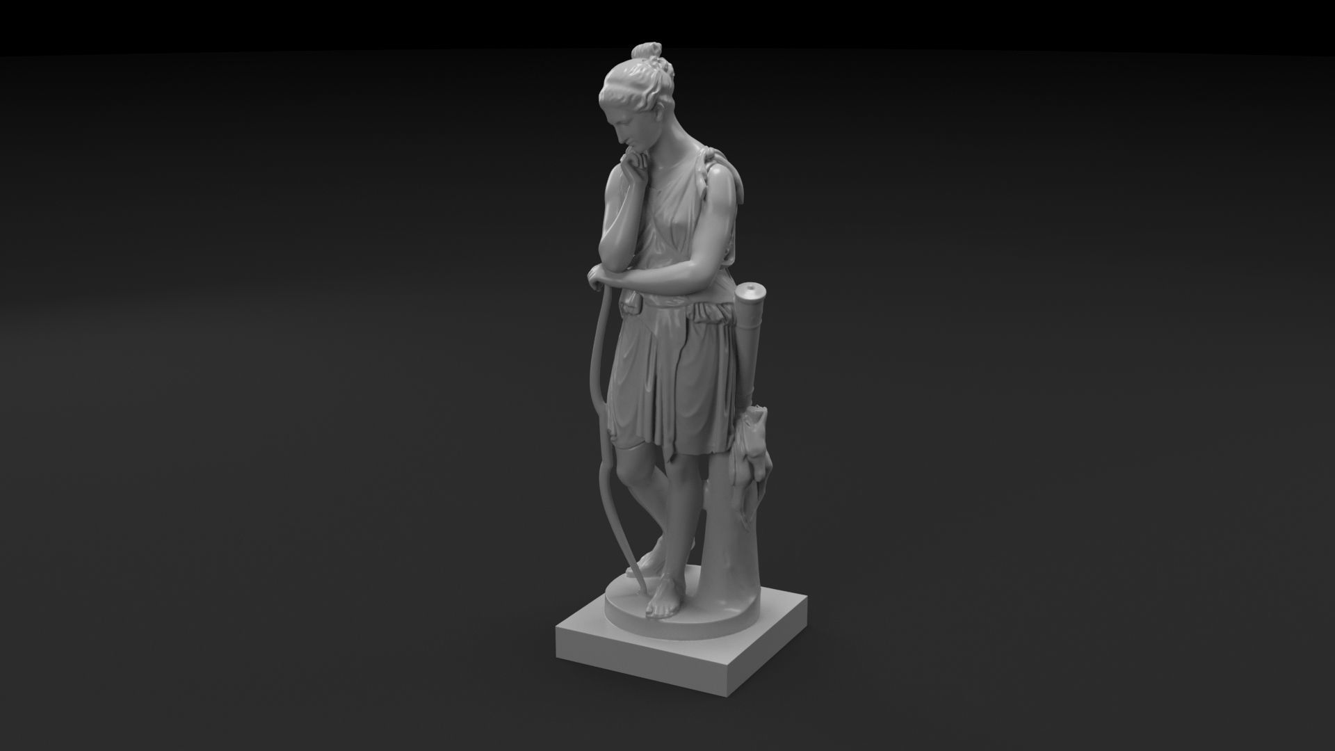 Sculpture Hermitage 3D print model Diana the Greek goddess 3D print model_1