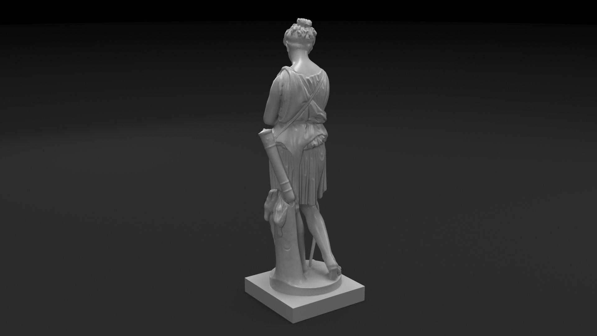 Sculpture Hermitage 3D print model Diana the Greek goddess 3D print model_2