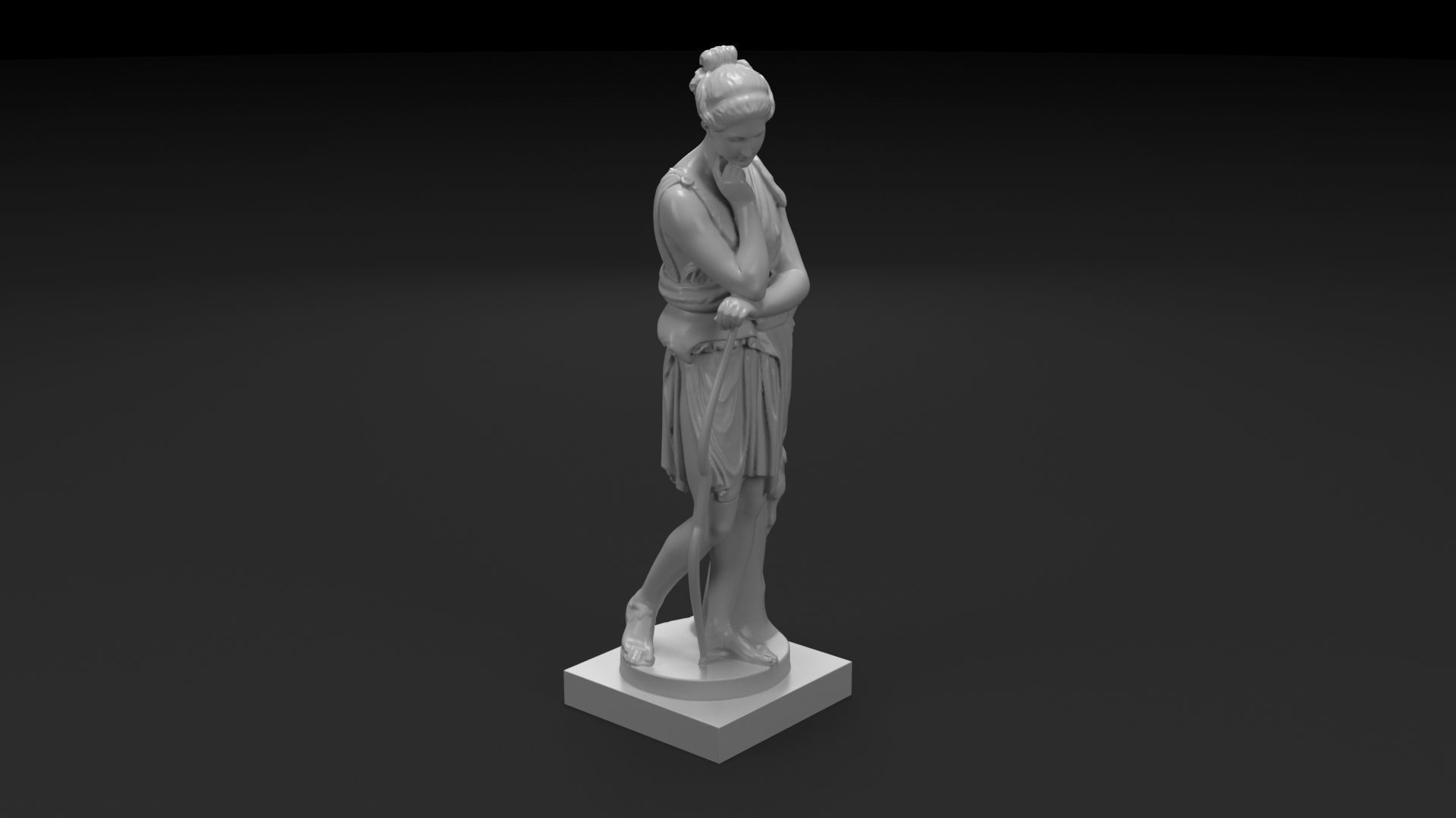Sculpture Hermitage 3D print model Diana the Greek goddess 3D print model_0