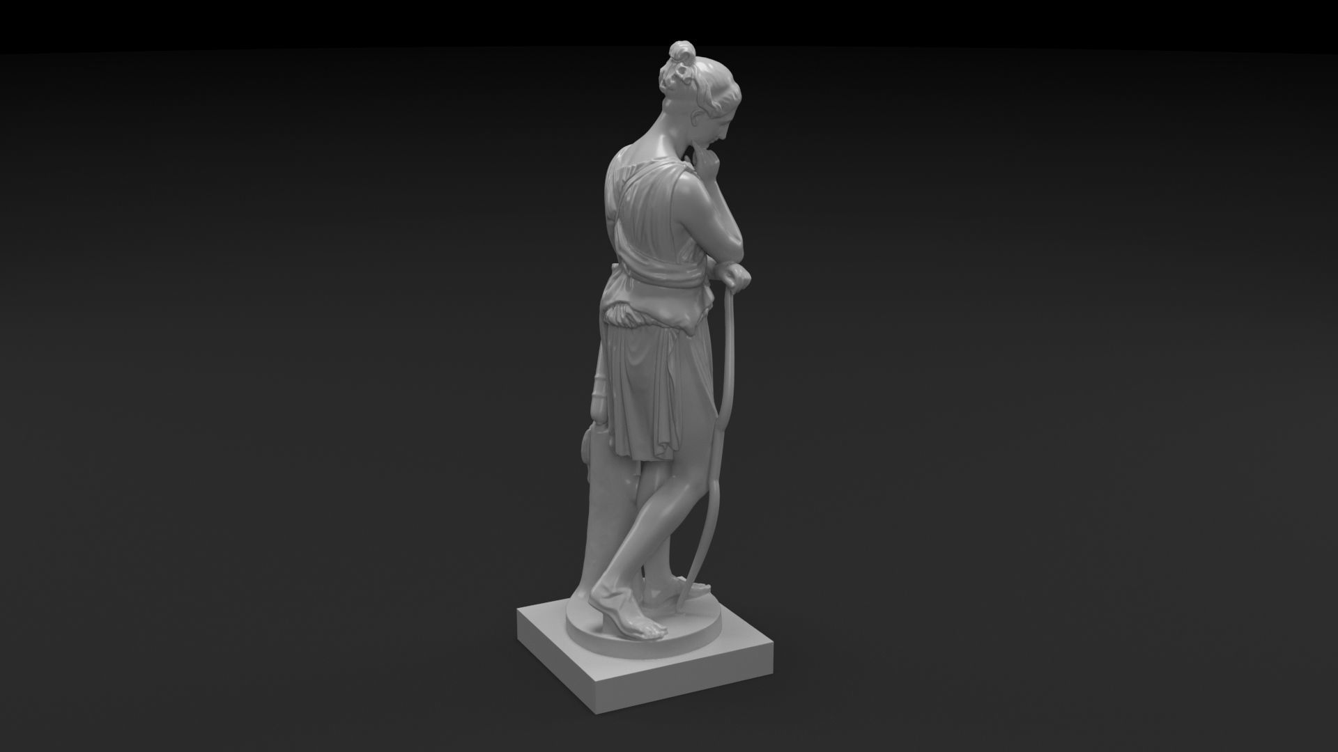 Sculpture Hermitage 3D print model Diana the Greek goddess 3D print model_3