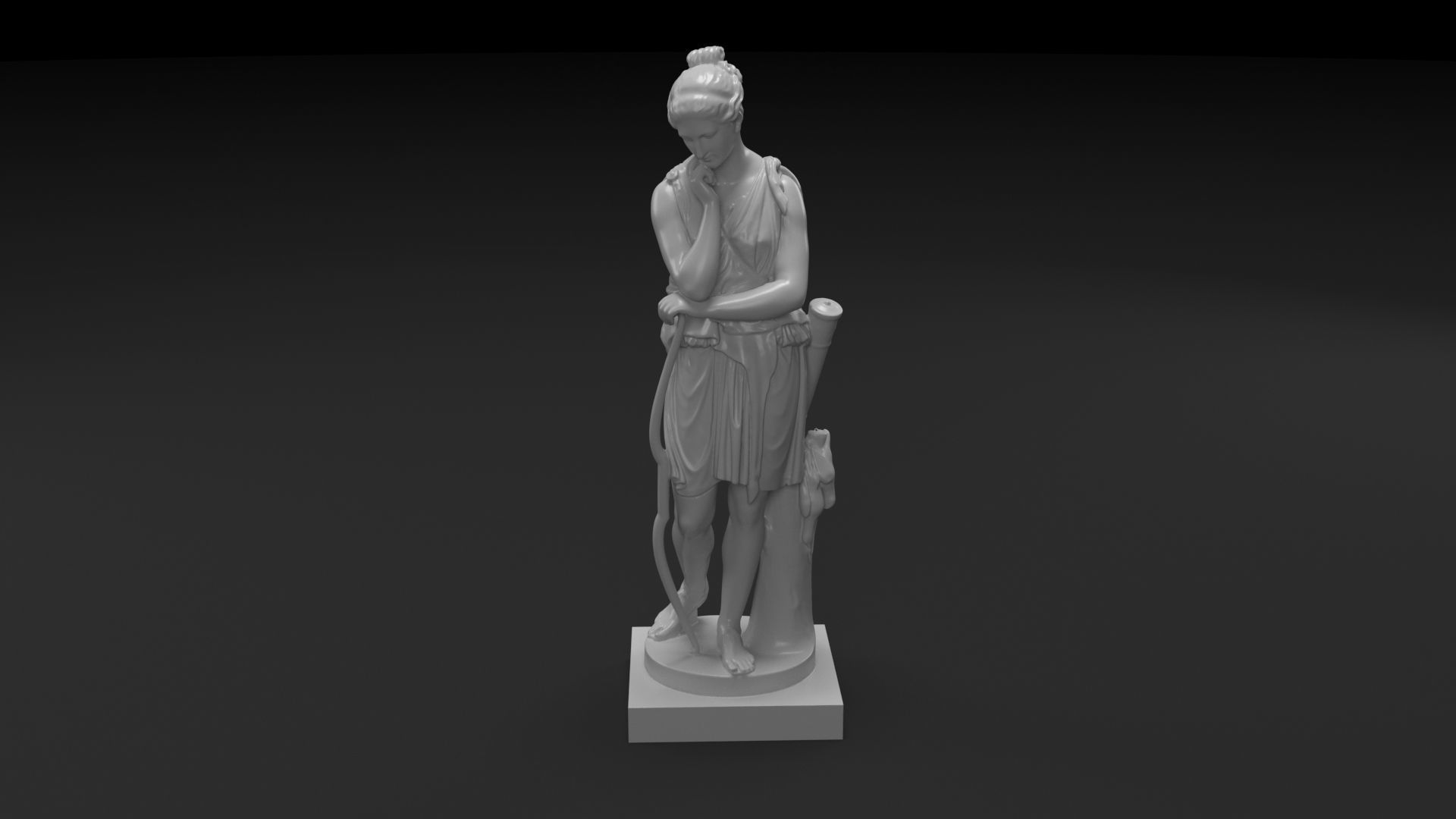 Sculpture Hermitage 3D print model Diana the Greek goddess 3D print model_4