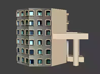 Big building low poly