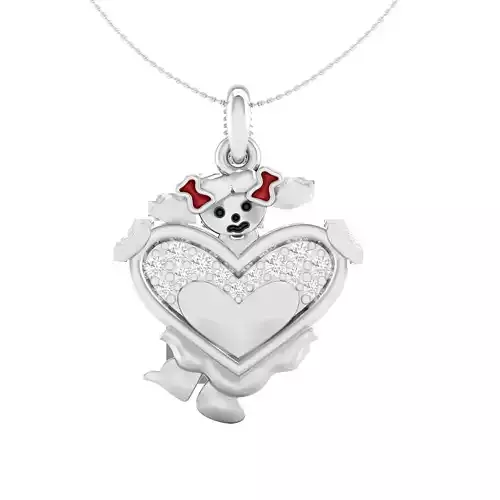 Baby doll with heart pendant 3dm stl render detail 3D print model