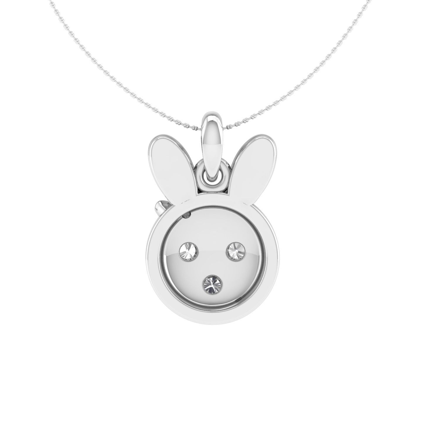 Rabbit pendant 3dm stl render detail 3D print model_7