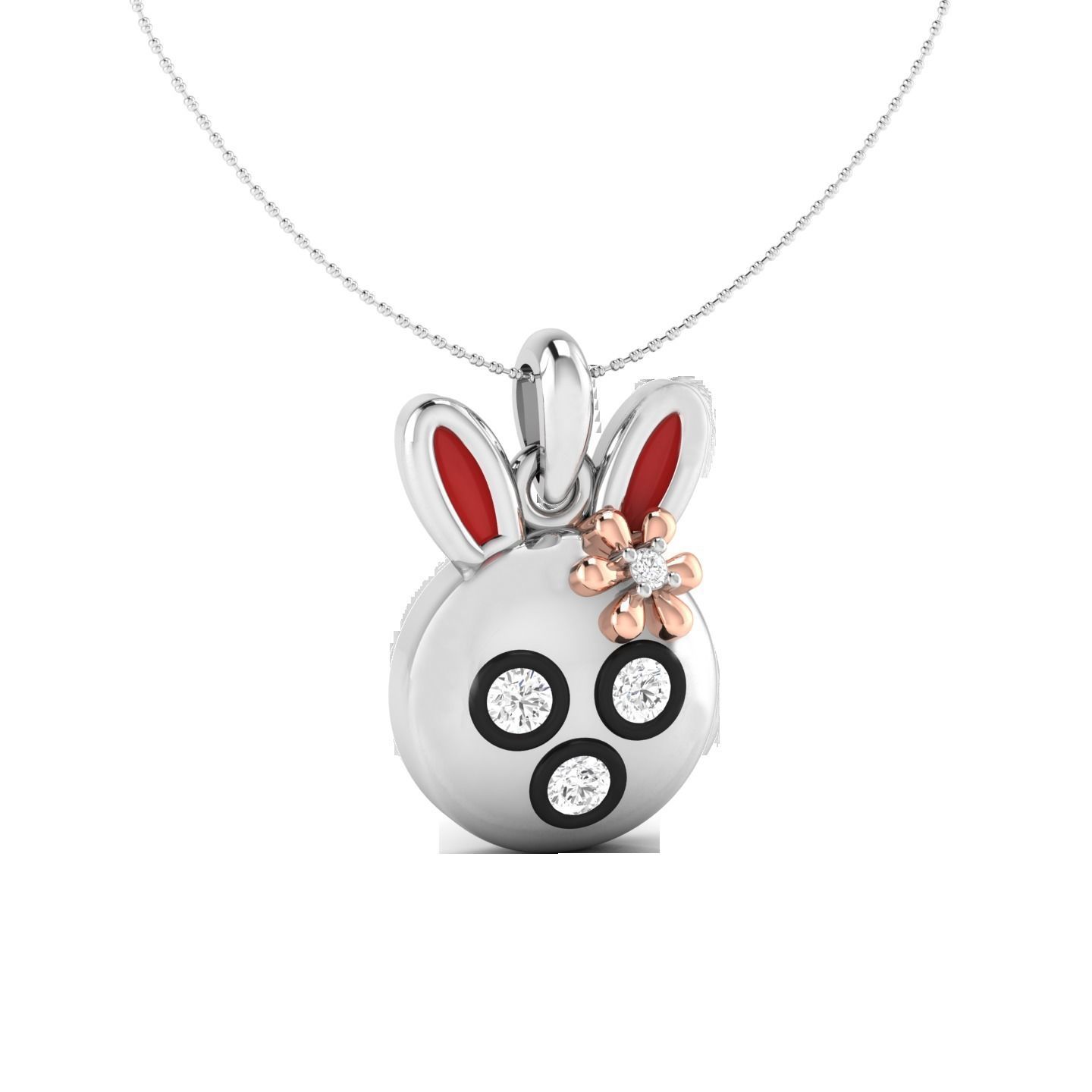 Rabbit pendant 3dm stl render detail 3D print model_2
