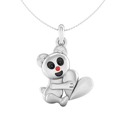 Panda with heart pendant 3dm stl render detail 3D print model