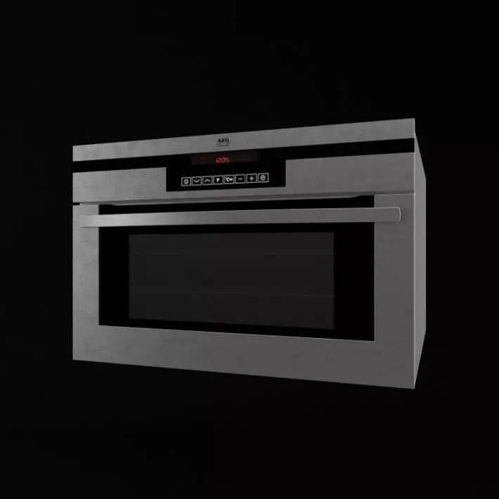 Black Microwave Oven 3D model_0