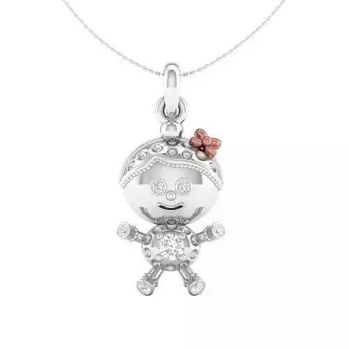 Baby doll pendant 3dm stl render detail 3D print model