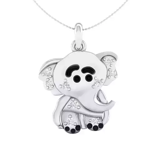 Baby elephant pendant 3dm stl render detail 3D print model