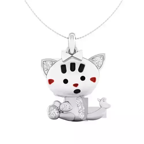Baby cat pendant 3dm stl render detail 3D print model