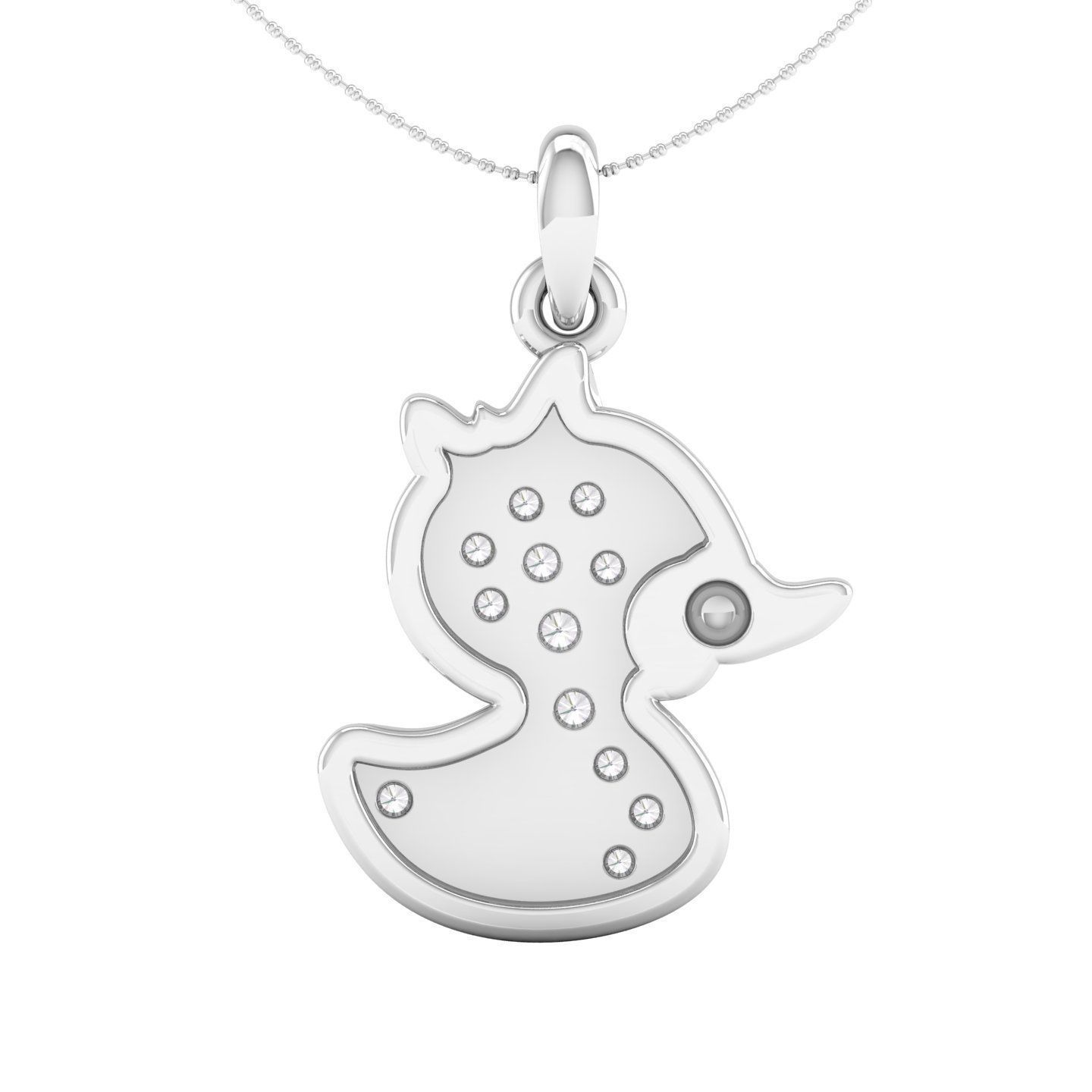 Baby duck pendant 3dm stl render detail 3D print model_3