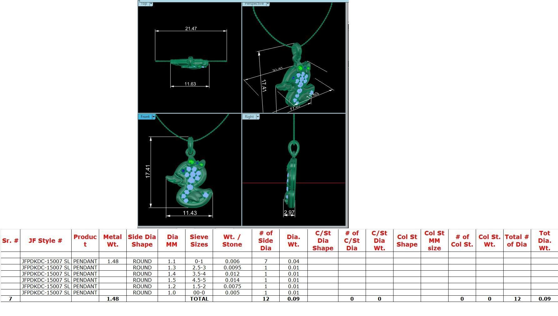 Baby duck pendant 3dm stl render detail 3D print model_5