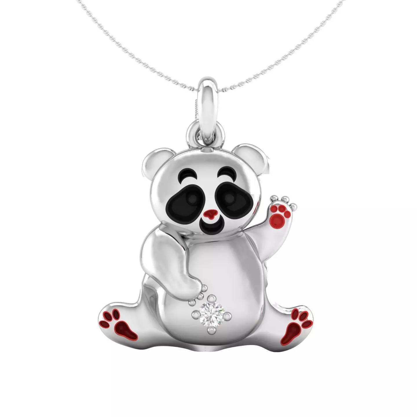 Baby panda pendant 3dm stl render detail 3D print model