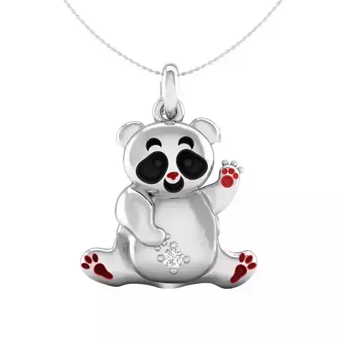Baby panda pendant 3dm stl render detail 3D print model