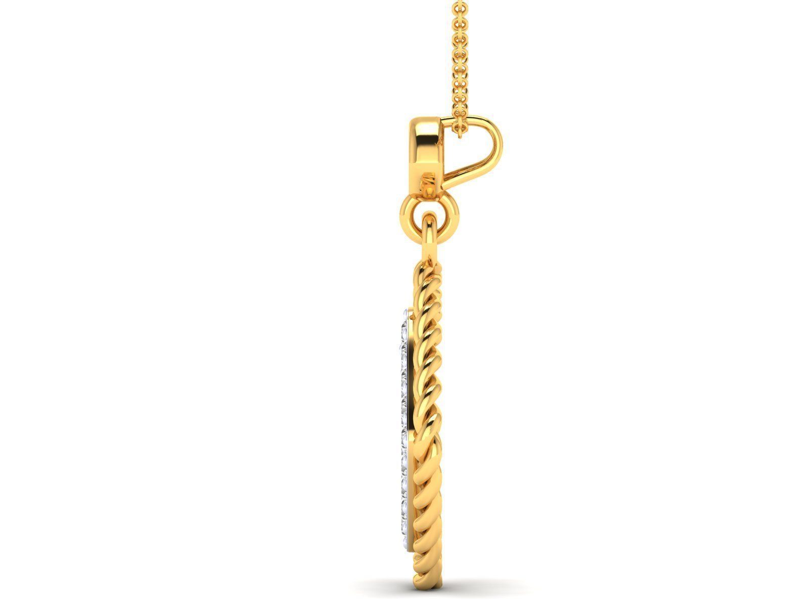 Women square pendant 3dm stl render detail 3D print model_15