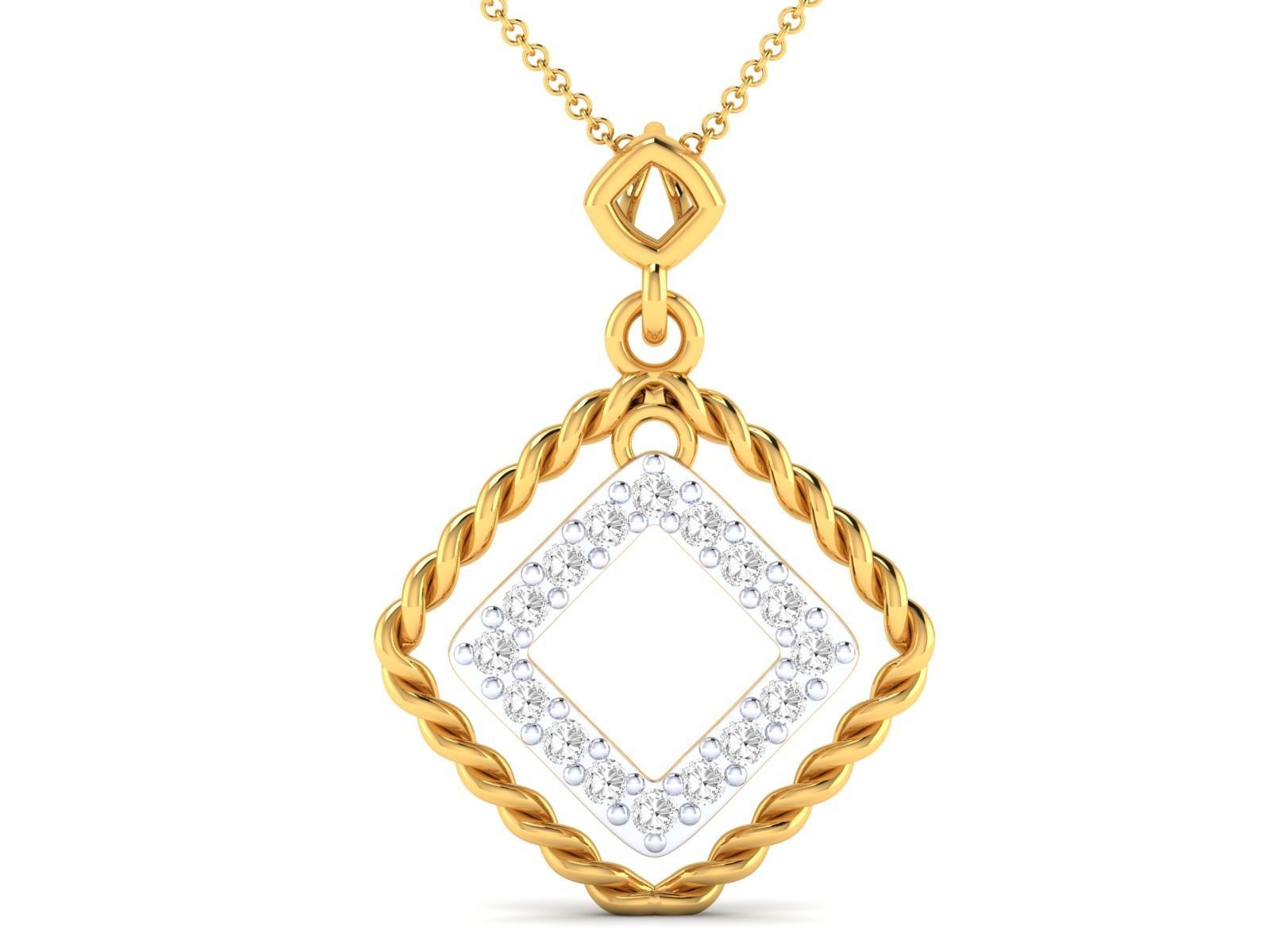 Women square pendant 3dm stl render detail 3D print model_13