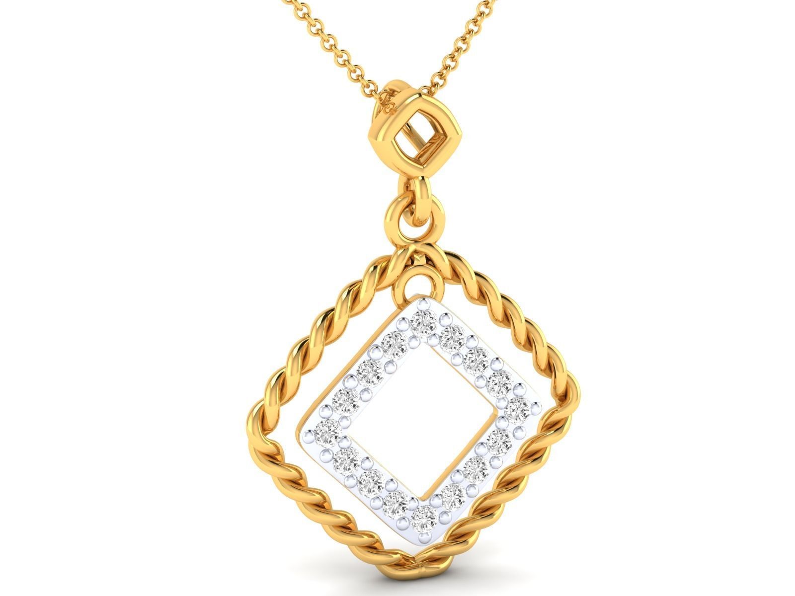 Women square pendant 3dm stl render detail 3D print model_17