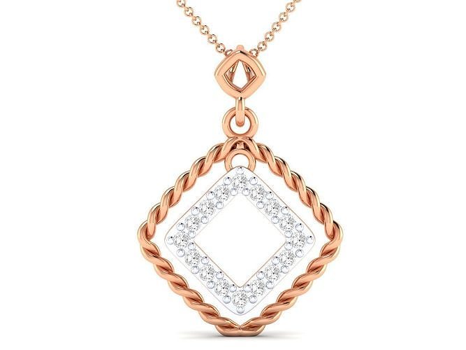 Women square pendant 3dm stl render detail 3D print model