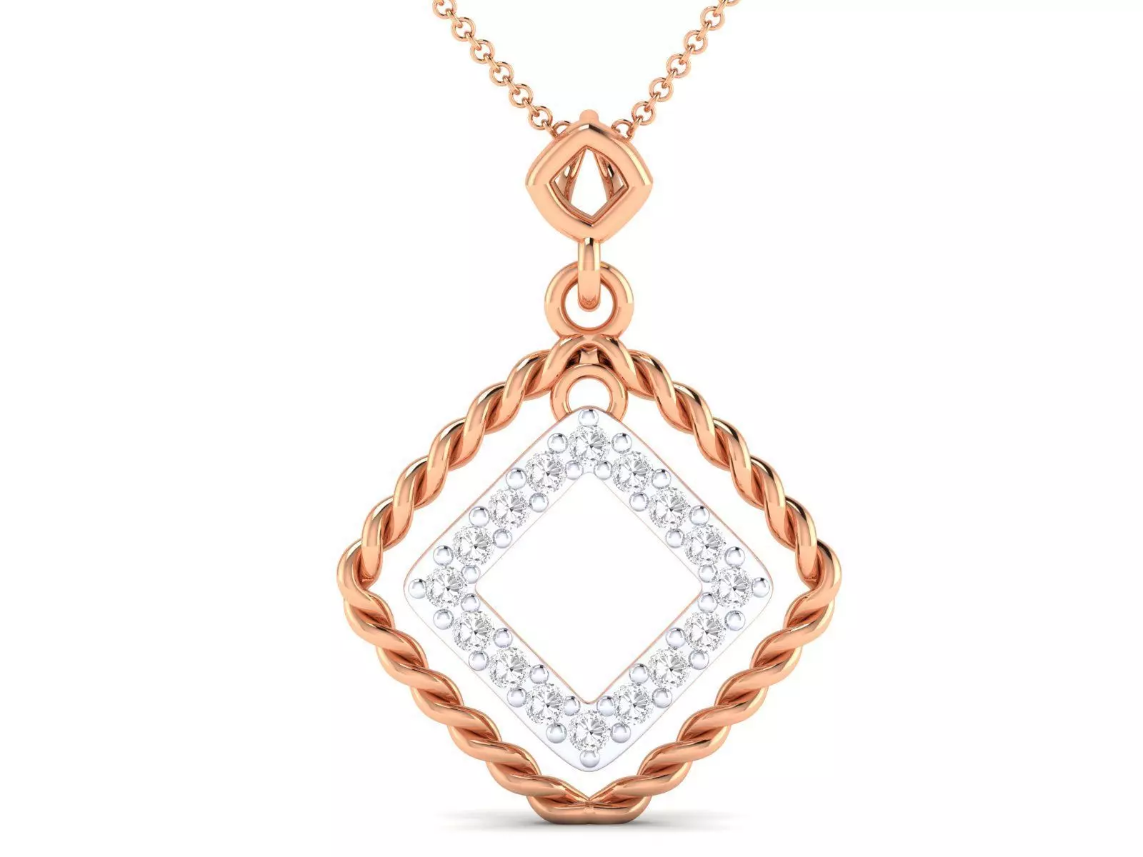 Women square pendant 3dm stl render detail 3D print model_0