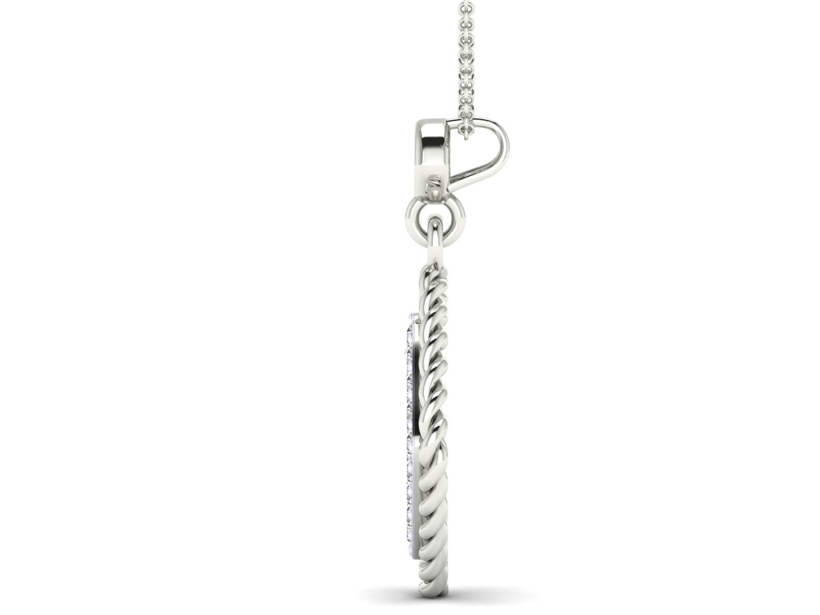Women square pendant 3dm stl render detail 3D print model_7