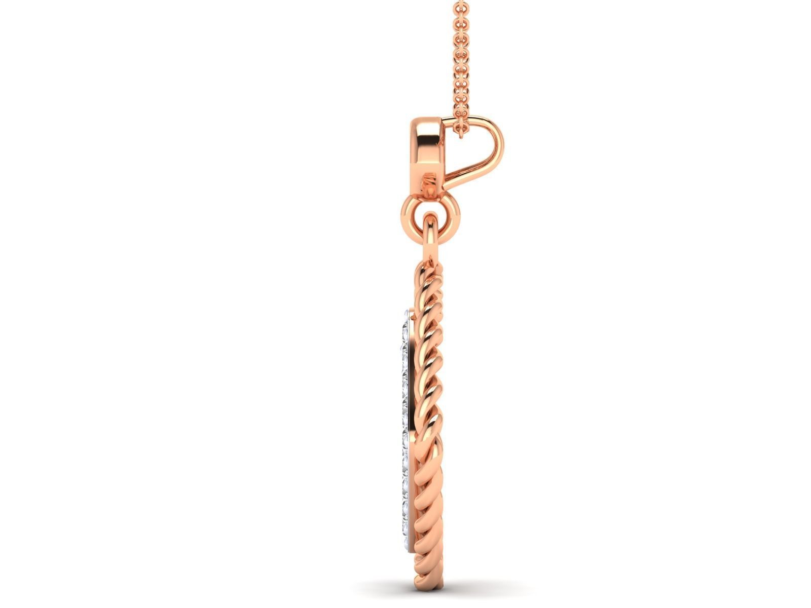 Women square pendant 3dm stl render detail 3D print model_5