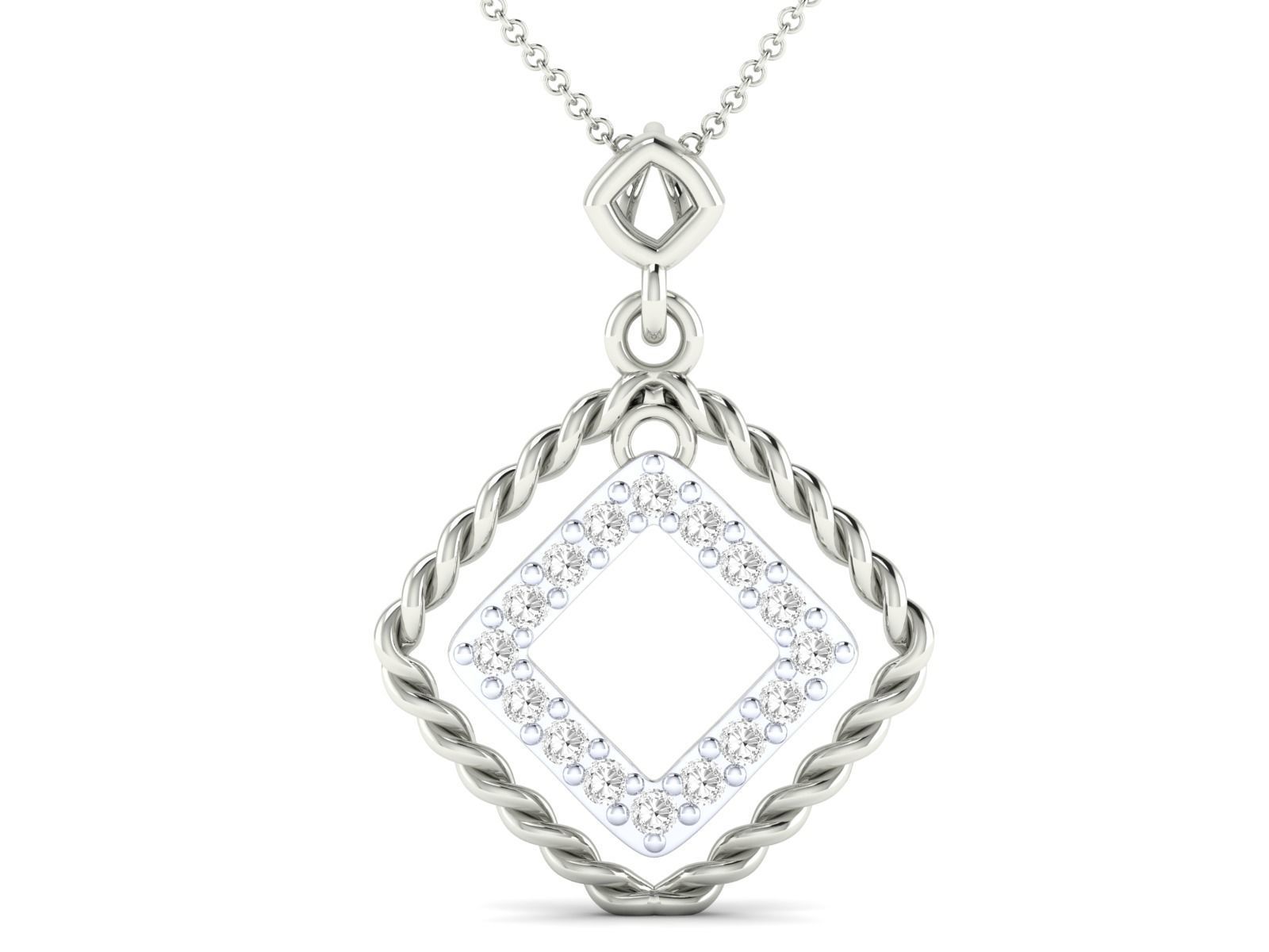 Women square pendant 3dm stl render detail 3D print model_10
